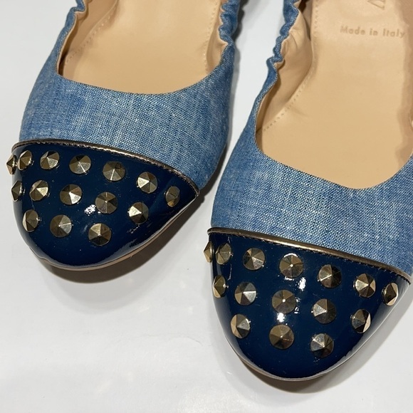 NWT J.Crew Emma Studded Cap Toe Fabric Ballet Shoe Size 6 - Picture 5 of 14
